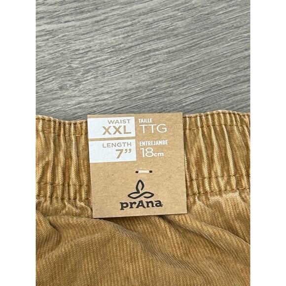 NWT Prana Mens Canyon Camp Shorts Corduroy Drawstring Waist Hike Brown Size XXL - Picture 5 of 7